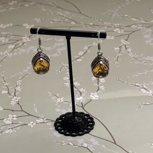 Citrine sterling silver earrings